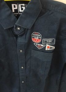 Men's Navy Blue Casual Shirt