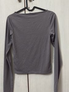 Stylish Grey Long Sleeve Top