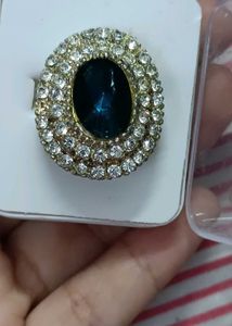 Exquisite Statement Ring with Blue Stone
