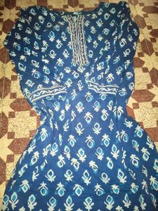 Indigo Block Print Kurta Set