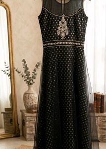 Elegant Black Embellished Ethnic Gown