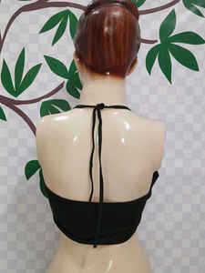 (600)Black Lace Trim Bralette
