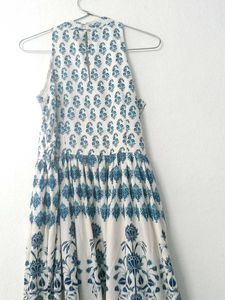 ✨Anouk Off White&amp;Navy Blue A-Line Midi Dress ₹489