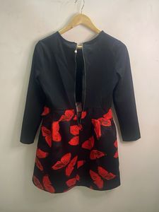 Black Butterfly Print Dress
