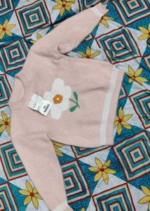 Cute Flower Applique Sweater