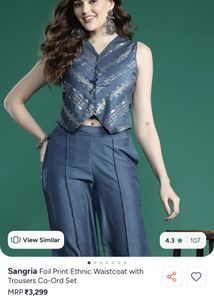 Stylish Blue Ethnic Kurta Set