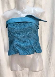 211212. Blue Textured Tube corset
