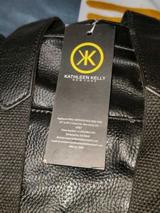 Black Faux Leather Backpack