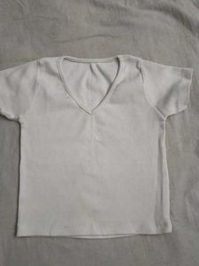 Basic White V-Neck T-Shirt