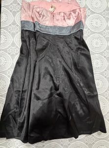 3 for 999 Strapless Pink &amp; Black Party Dress