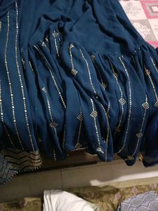 Elegant Teal Kurta Set with Gold Embellishments