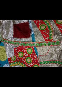 GREEN SAREE WITH EMBROIDERY BLOUSE PEICE SET