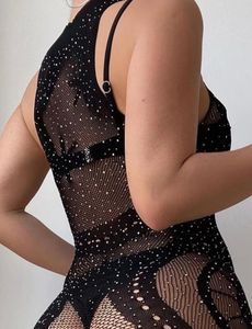 Sparkly Black Fishnet Bikini Top