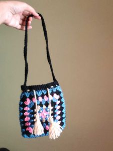 Crochet Drawstring Pouch