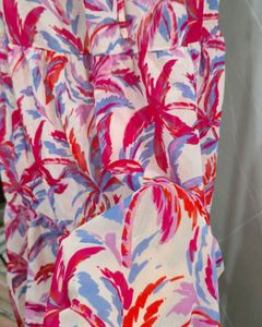 Chic Tropical Print Tiered Skirt
