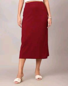 Shein Women's Maroon Midi Skirt