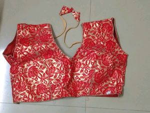 Red And Cream Colour Readymade Blouse Free Size