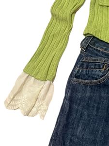 Green tops with laces