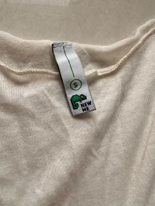 Ruched Cream Long Sleeve Top