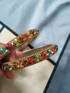 Classy rajasthani wear stone bangle set