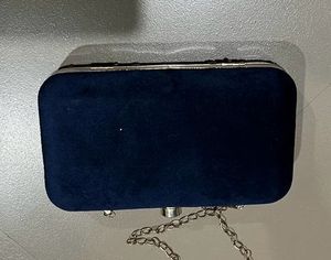 Blue Embroidered Bag