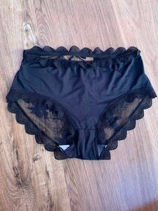 Black Lace Trim Briefs