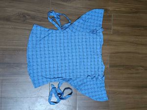 Cute Blue Checked Top
