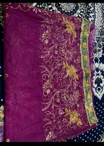 Exquisite Embroidered Purple Saree