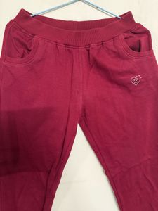 Maroon Joggers with Heart Detail