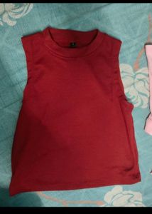 Crop Top Red And Pink