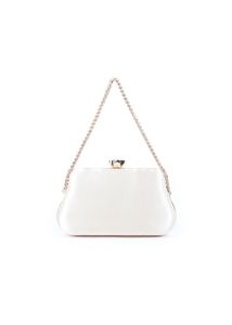 Elegant White Clutch with Chain