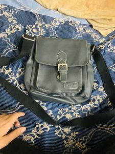 Stylish Black Leather Crossbody Bag