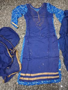 Blue Kurta Set with Dupatta