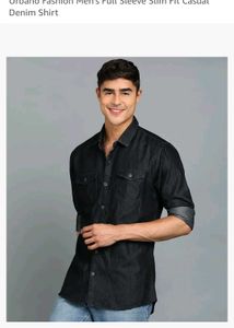 CARBONN CLOTH Men's Dark Wash Denim Shirt
