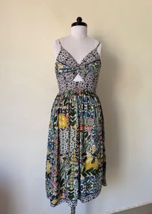 Boho Floral Print Midi Dress