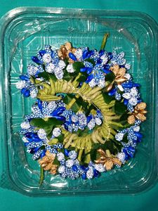 Blue & White gold Floral Hair Accessory