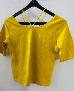 yellow crop top