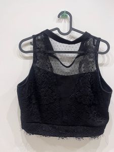 Chic Black Lace Crop Top - Nuon by Westside