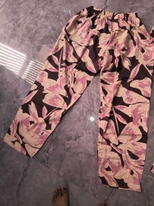 Floral Print Button-Up Tunic Shirt