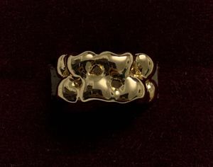 Chunky Abstract Gold Toned Statement Ring