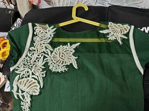 New Bottle Green patch work kurta