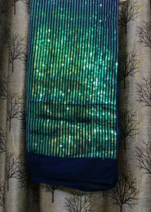 Party Wear Navy Blue Full Sequence Saree With Unstitched Blouse !!!!Price Drop!!!!