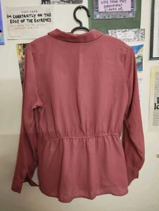 Chic Mauve Twist Front Blouse