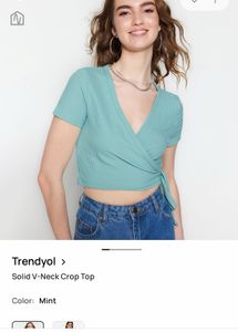 Mint Green Wrap Crop Top