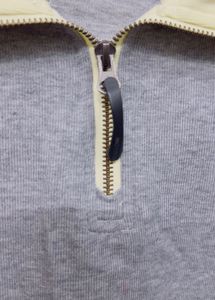 Grey Pullover with Yellow Collar