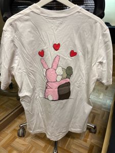 White T-Shirt with Kiss Print
