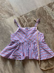 Cute Striped Peplum Top