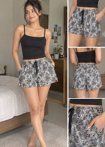 Leopard Print Drawstring Shorts