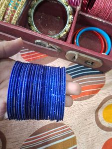 Sparkling Royal Blue Bangles Set