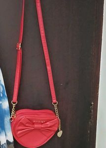 Caprese Red Heart Bow Crossbody Bag